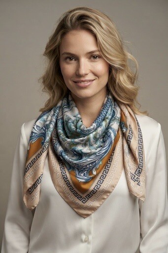 Grossiste M&P Accessoires - Foulard châle carré 130*130 cm imprimé