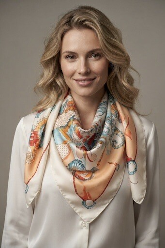 Grossiste M&P Accessoires - Foulard châle carré 130*130 cm imprimé