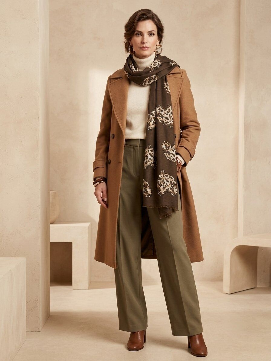 Grossiste M&P Accessoires - Écharpe douce hiver imprimé léopard cœur