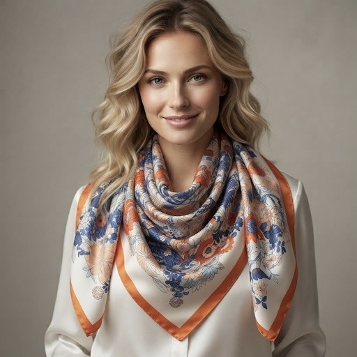 Grossiste M&P Accessoires - Foulard châle carré 130*130 cm imprimé