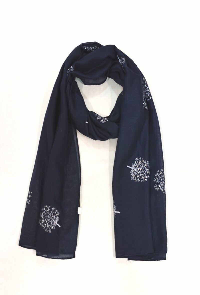 Großhändler M&P Accessoires - Glänzender Schal mit Lebensbaum-Print