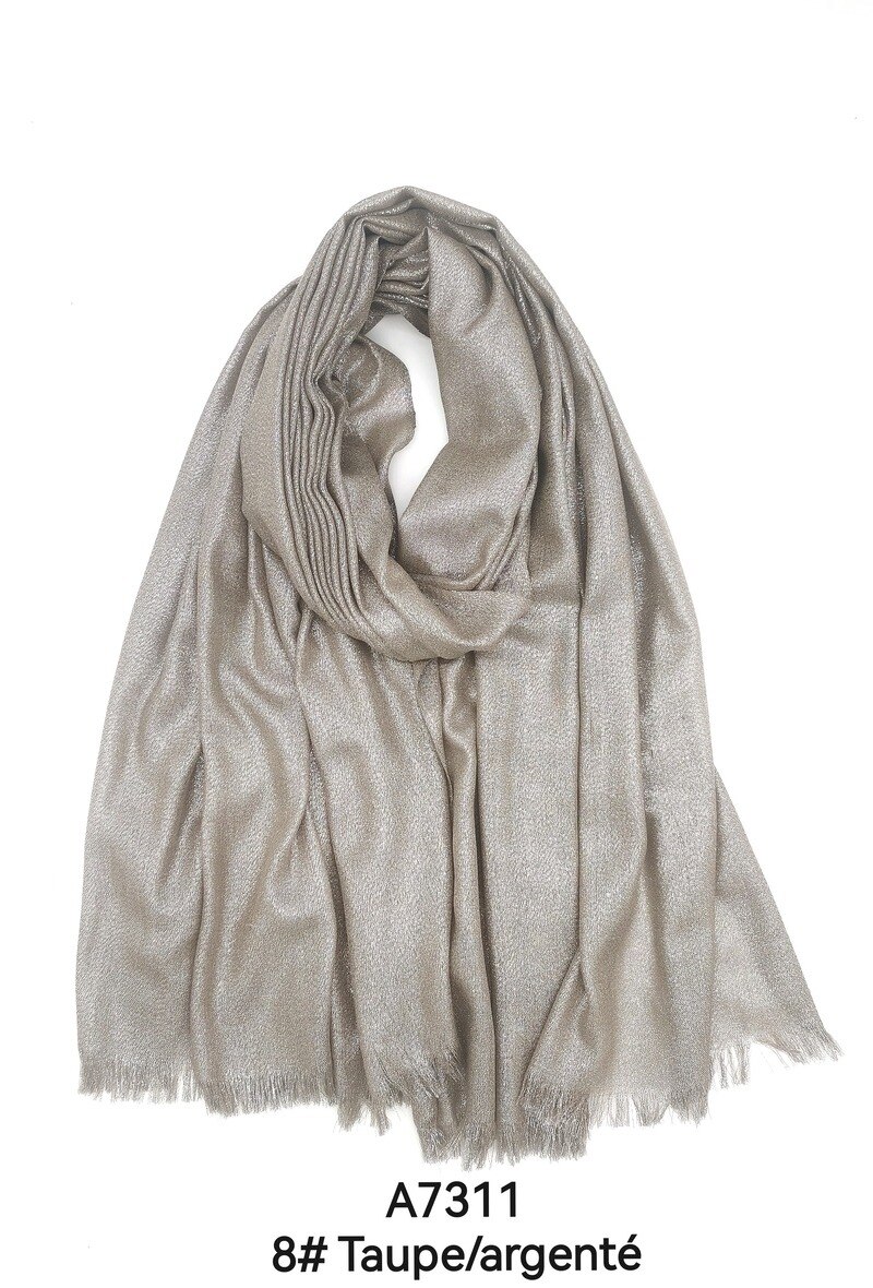 Wholesaler M&P Accessoires - Shiny evening shawl silver or gold 200*100 CM