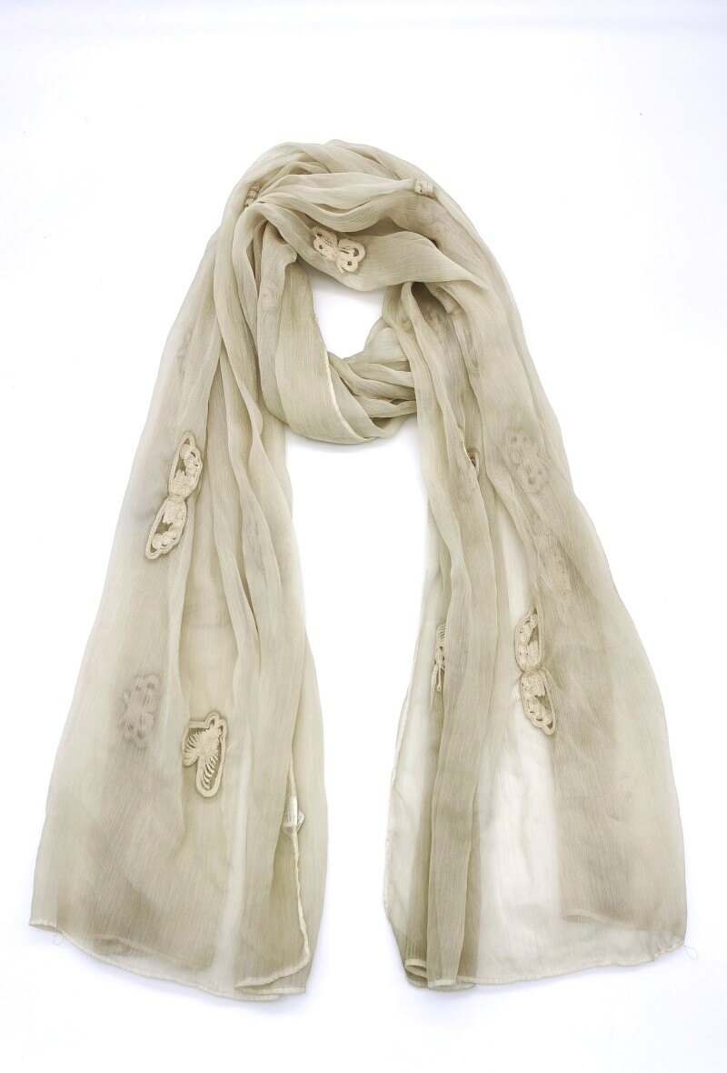 Grossiste M&P Accessoires - Foulard léger brodé 200*75 CM