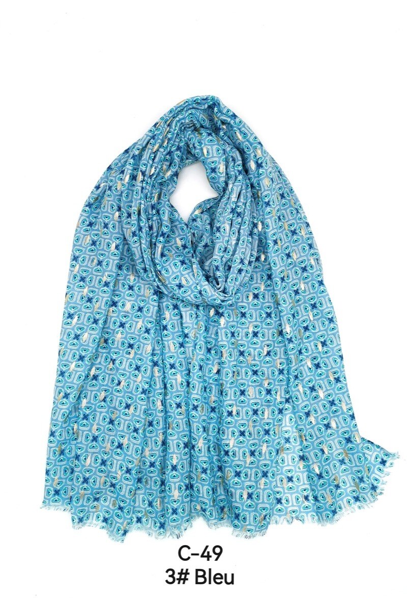 Grossista M&P Accessoires - Sciarpa con stampa monogramma e doratura