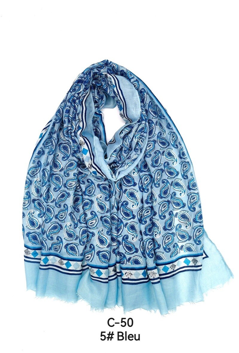 Großhändler M&P Accessoires - Digital bedruckter Schal mit goldenem Paisleymuster