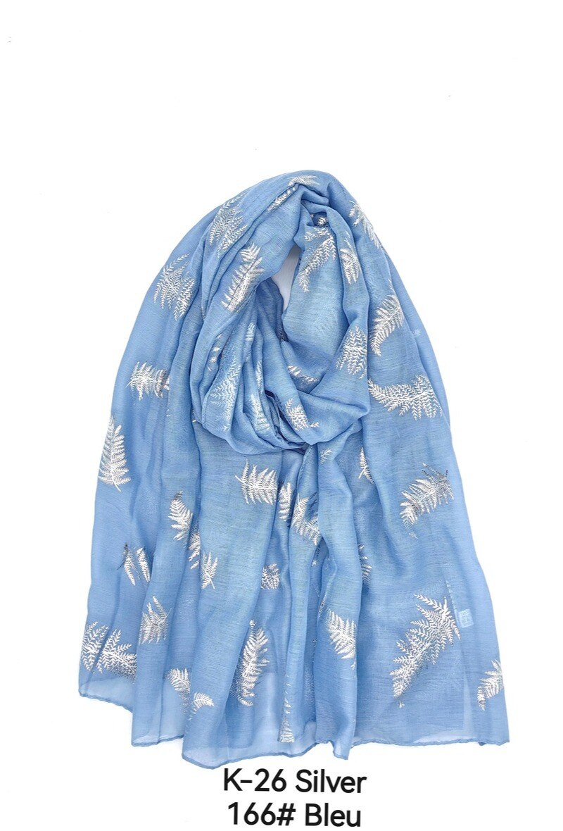 Großhändler M&P Accessoires - Schal mit glänzendem Blattsilber-Print
