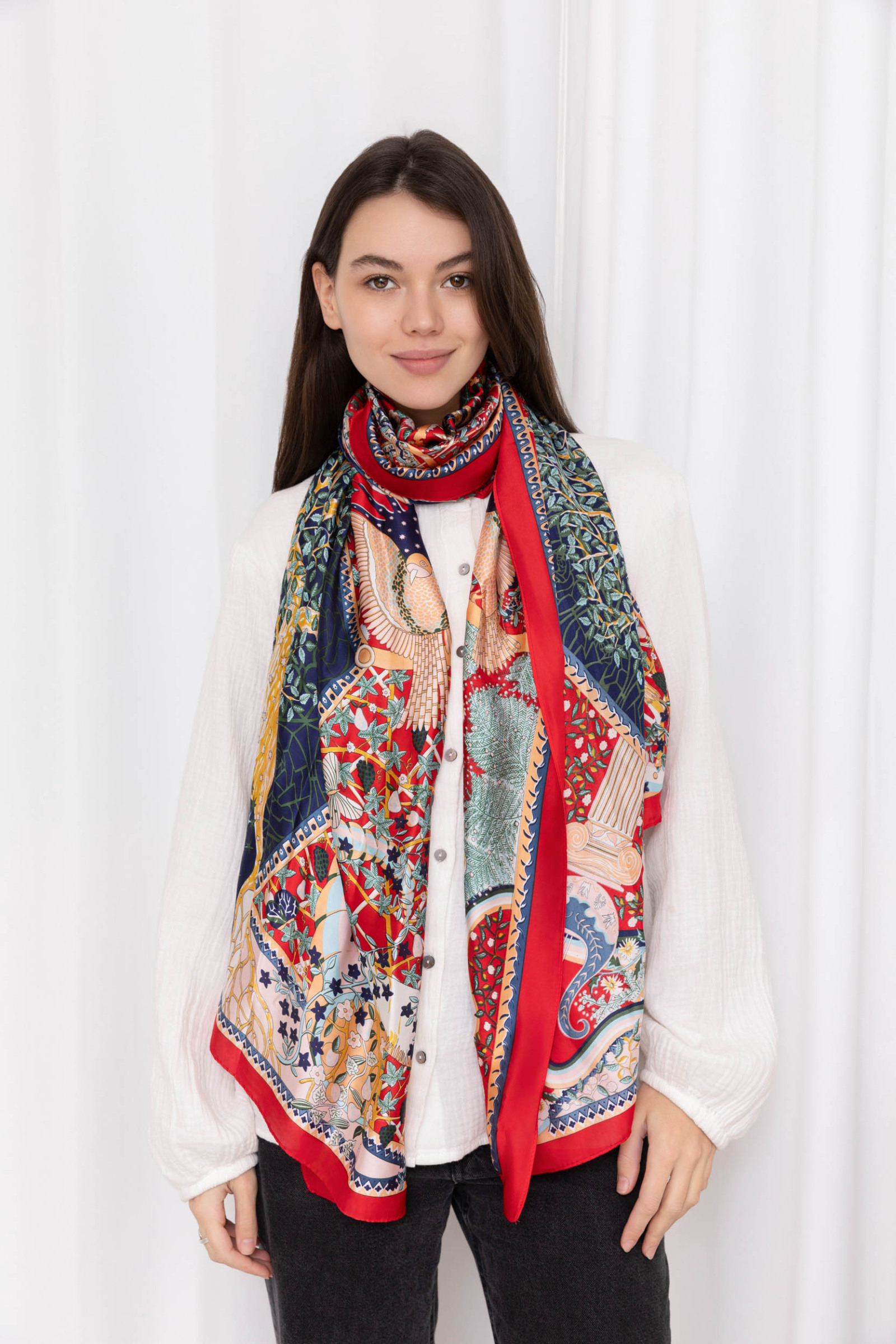 Grossista M&P Accessoires - Sciarpa stampata in satin leggero