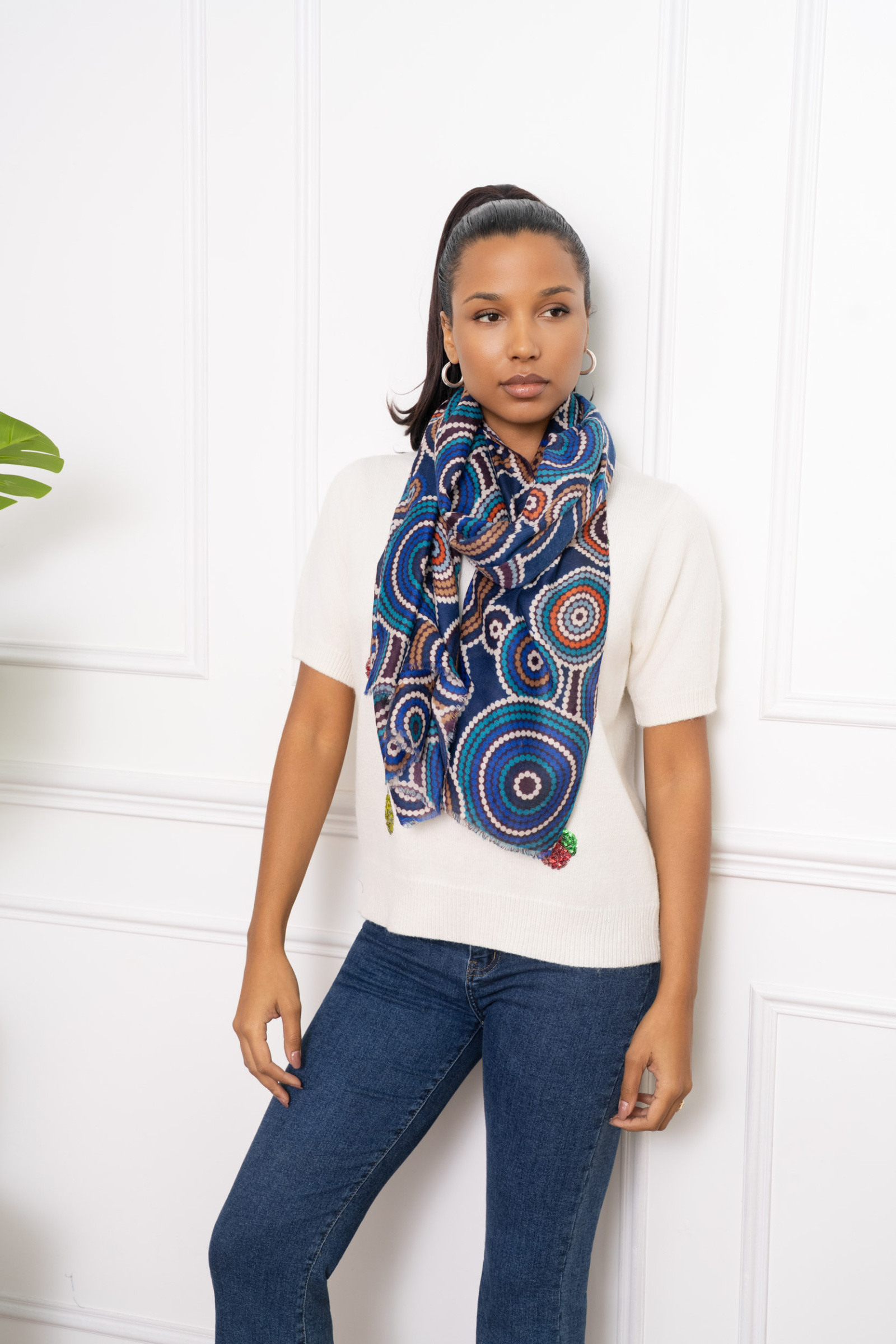 Wholesaler M&P Accessoires - Geometric print scarf