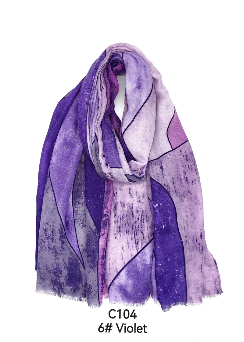 Wholesaler M&P Accessoires - Gradient block print scarf with sequins