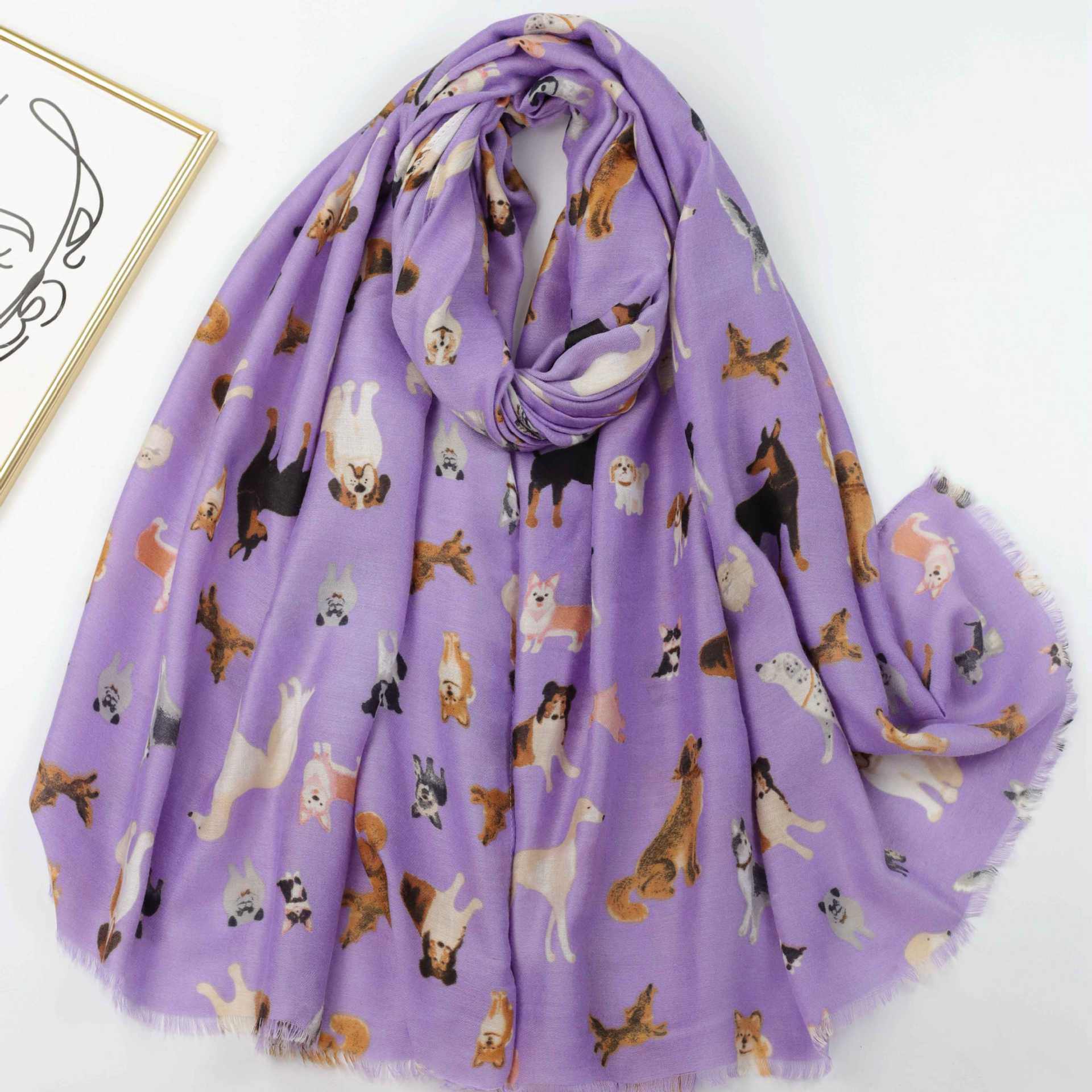 Großhändler M&P Accessoires - Schal mit Hundemuster-Print