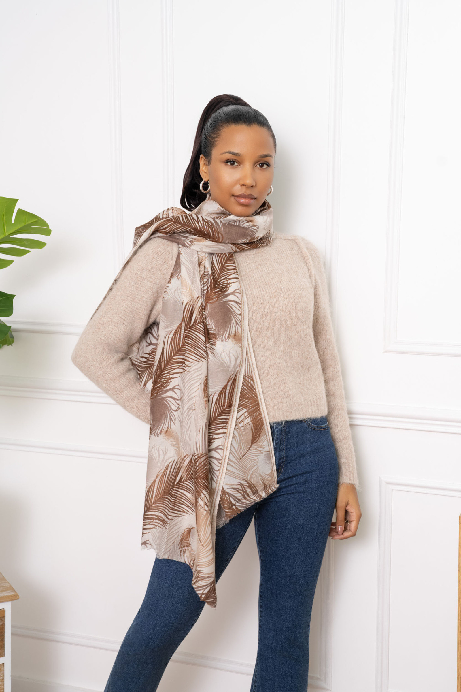 Großhändler M&P Accessoires - Schal mit Farbverlaufsdruck und Vergoldung