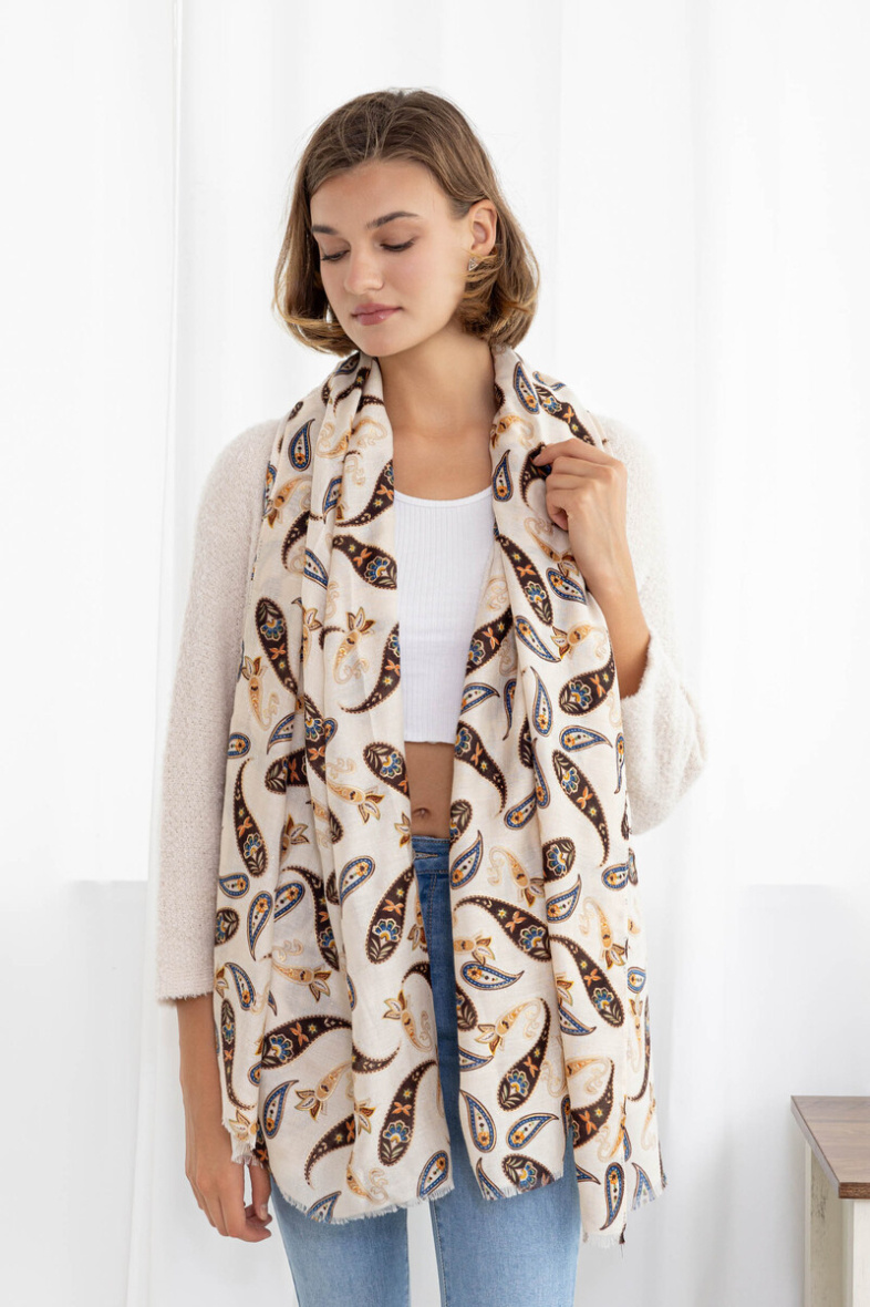 Wholesaler M&P Accessoires - Gradient print scarf with gilding