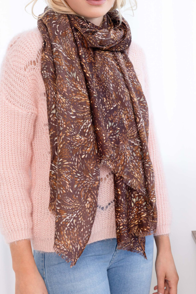 Wholesaler M&P Accessoires - Gradient print scarf with gilding