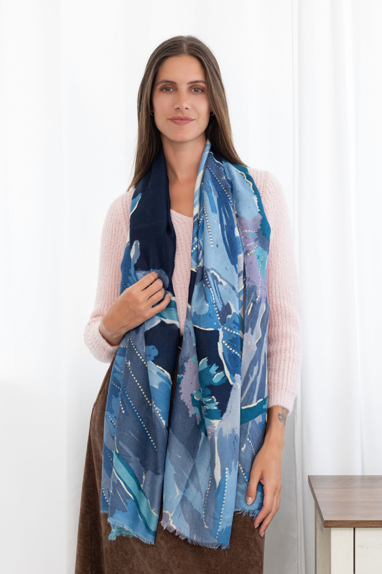 Mayorista M&P Accessoires - Fular con estampado degradado y dorado
