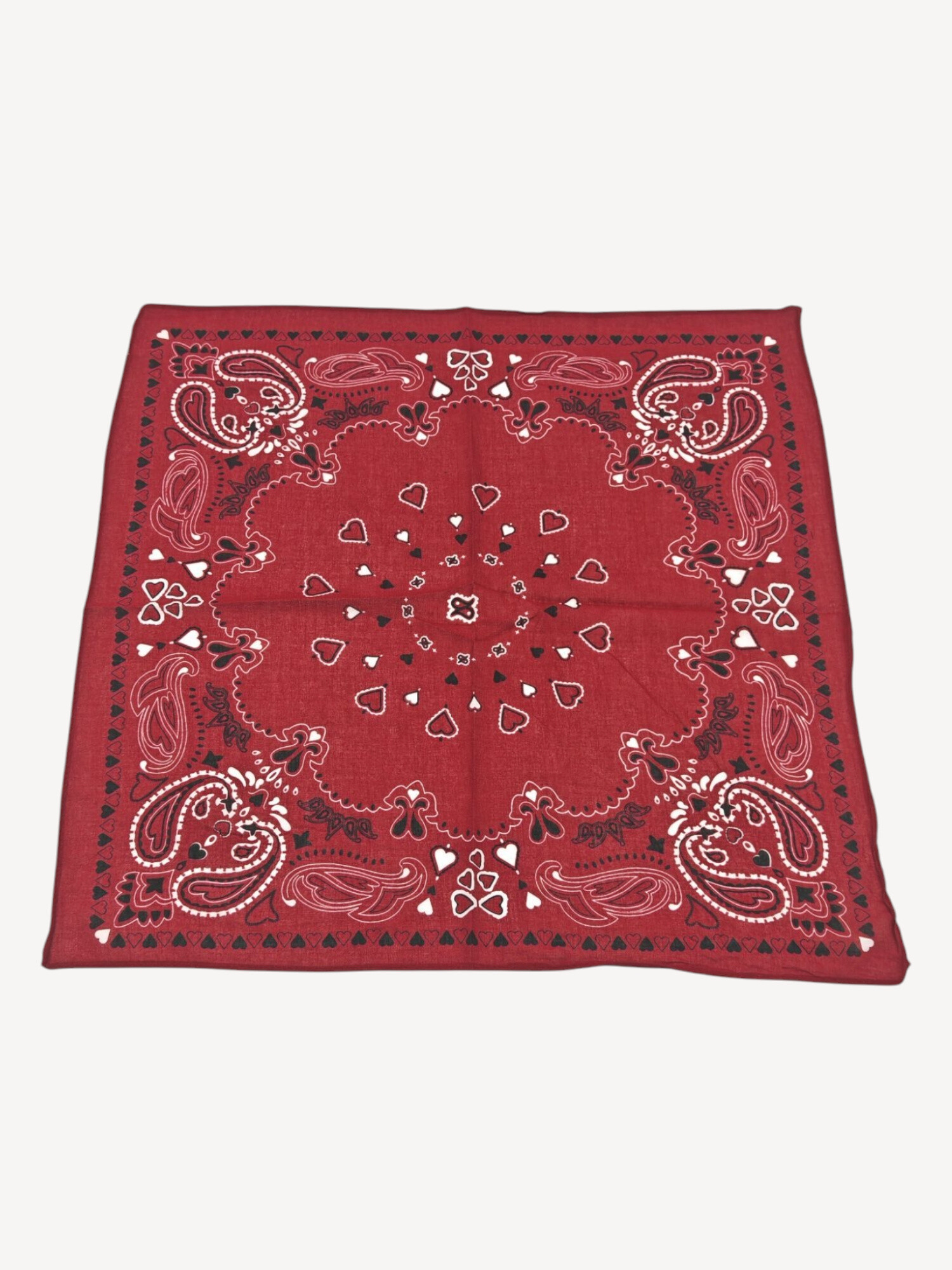 Wholesaler M&P Accessoires - Small square bandana 53*53cm printed paisley and heart