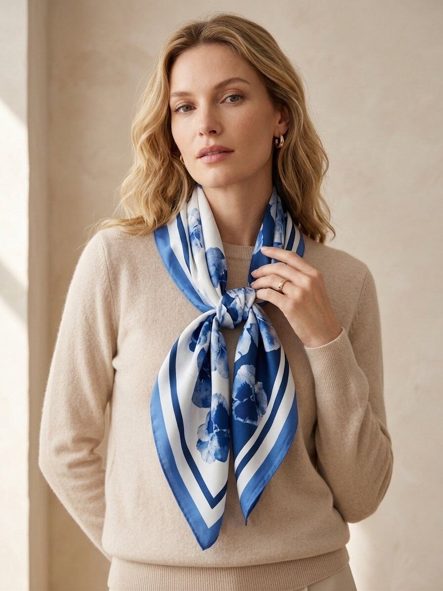 Grossiste M&P Accessoires - Carré 90*90 cm imprimé fleuri