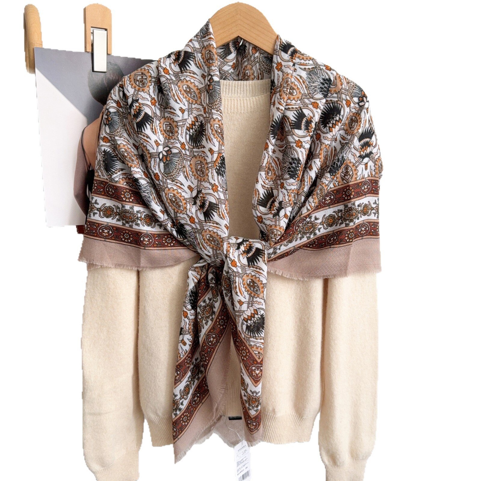 Grossista M&P Accessoires - Scialle foulard quadrato in viscosa 130*130cm stampa paisley