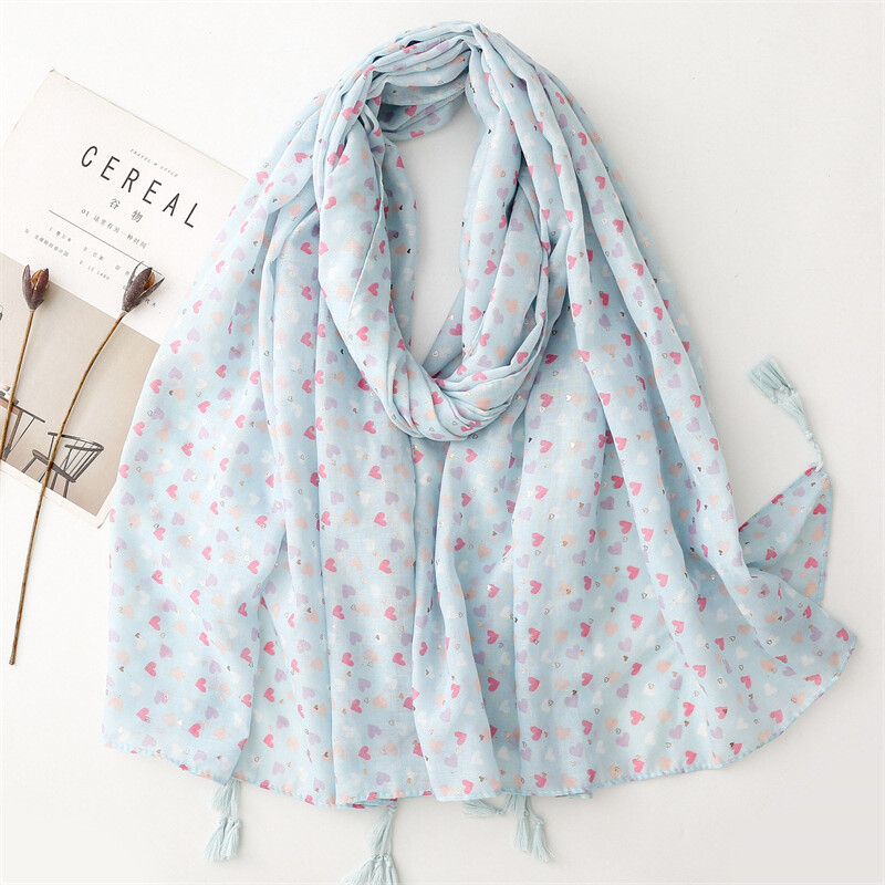 Wholesaler M&P Accessoires - Leaf print scarf with pompoms