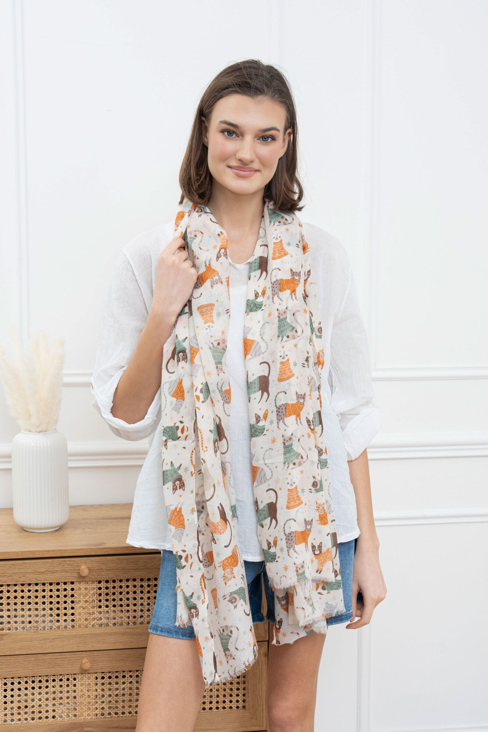 Wholesaler M&P Accessoires - Gradient print scarf with gilding