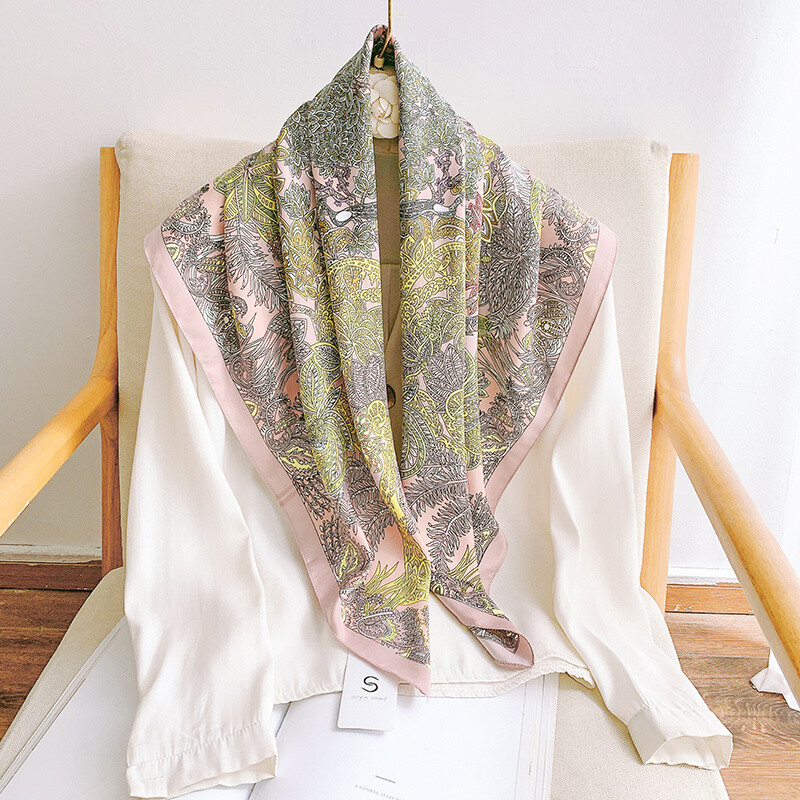 Grossiste M&P Accessoires - Carré 90*90cm imprimé arbres et fleurs