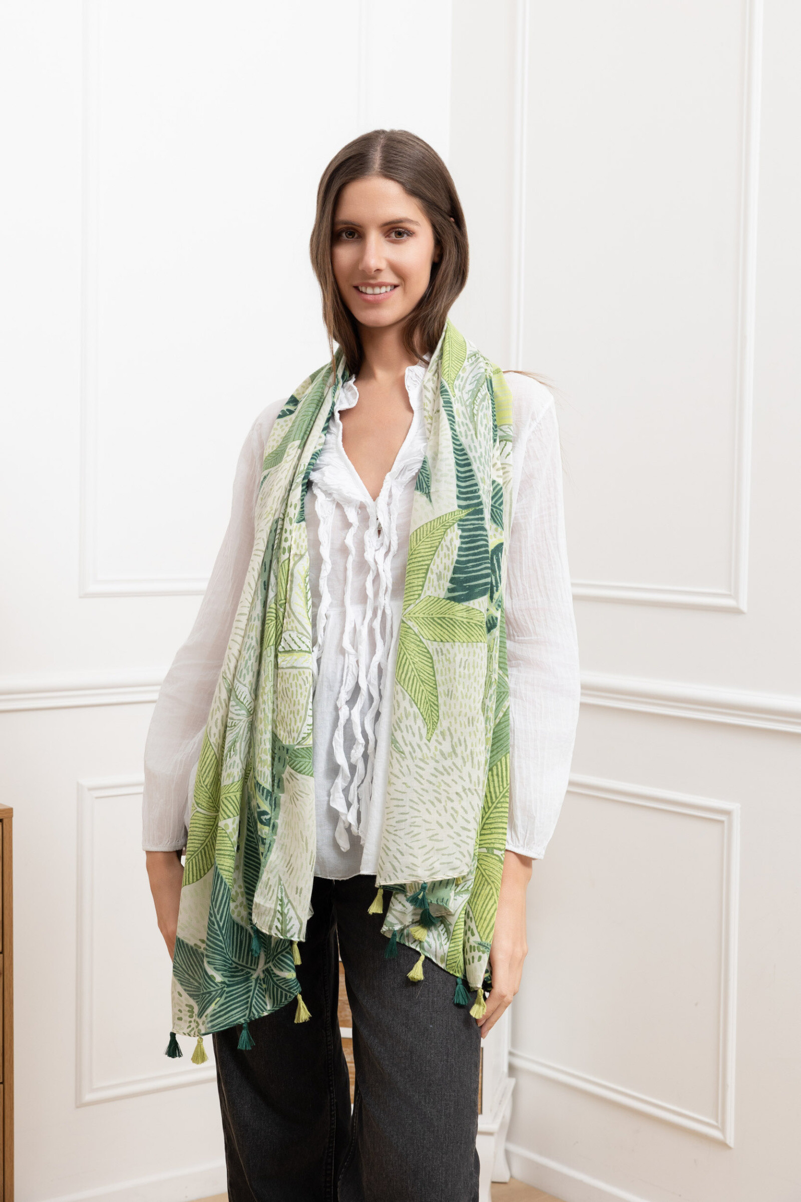 Wholesaler M&P Accessoires - Gradient print scarf with gilding