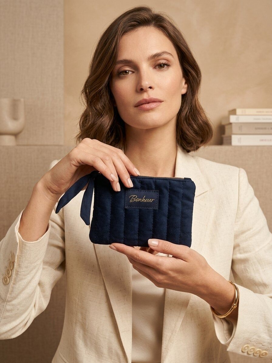 Wholesaler M&P Accessoires - Solid shiny velvet wallet with bow
