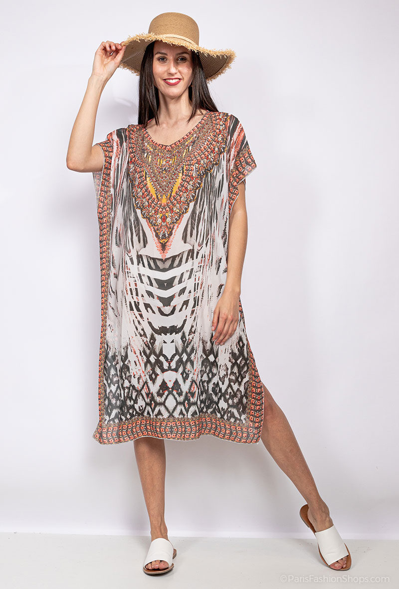 Großhändler M&P Accessoires - Midi-Strandkleid / Pareo / Weste / Strandumhang