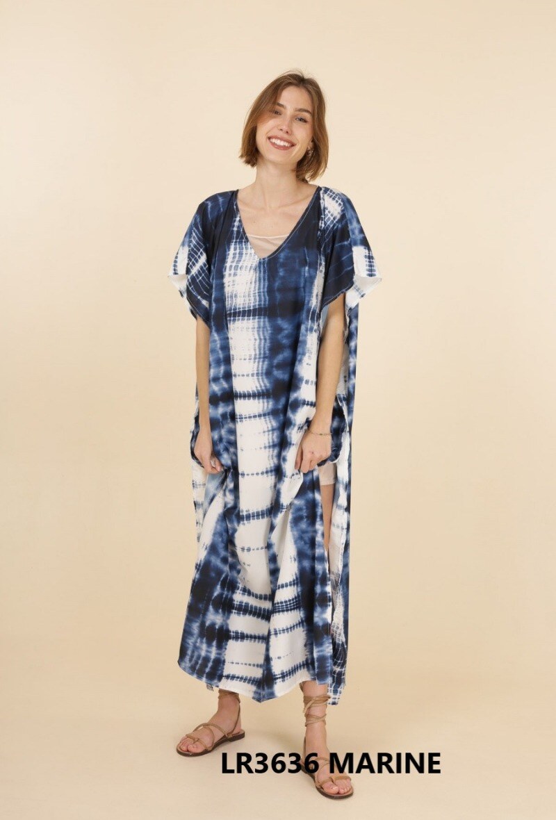 Großhändler M&P Accessoires - Maxikleid gemustertes lockeres langes Kleid