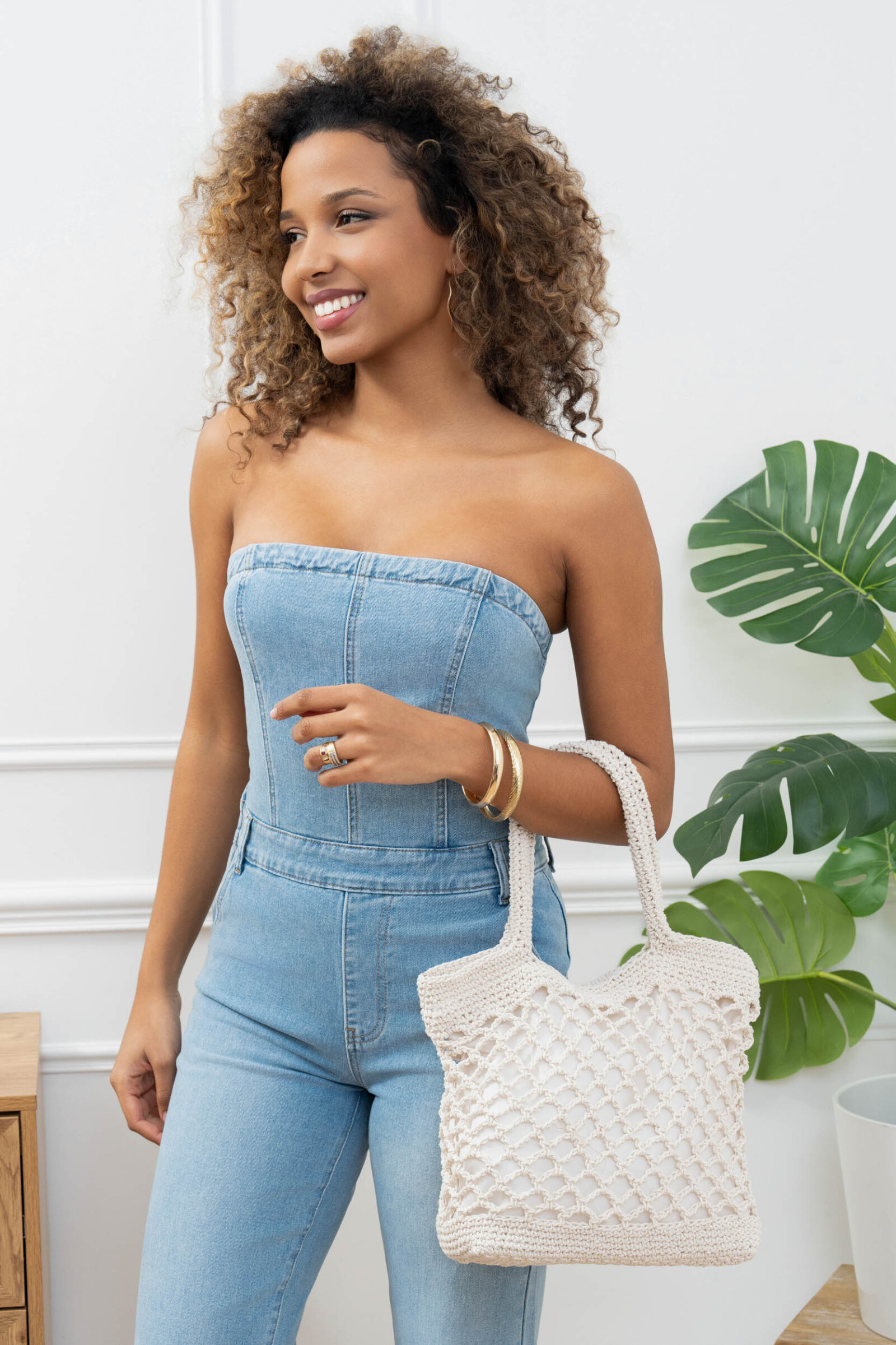 Grossista M&P Accessoires - Borsa tote da spiaggia intrecciata