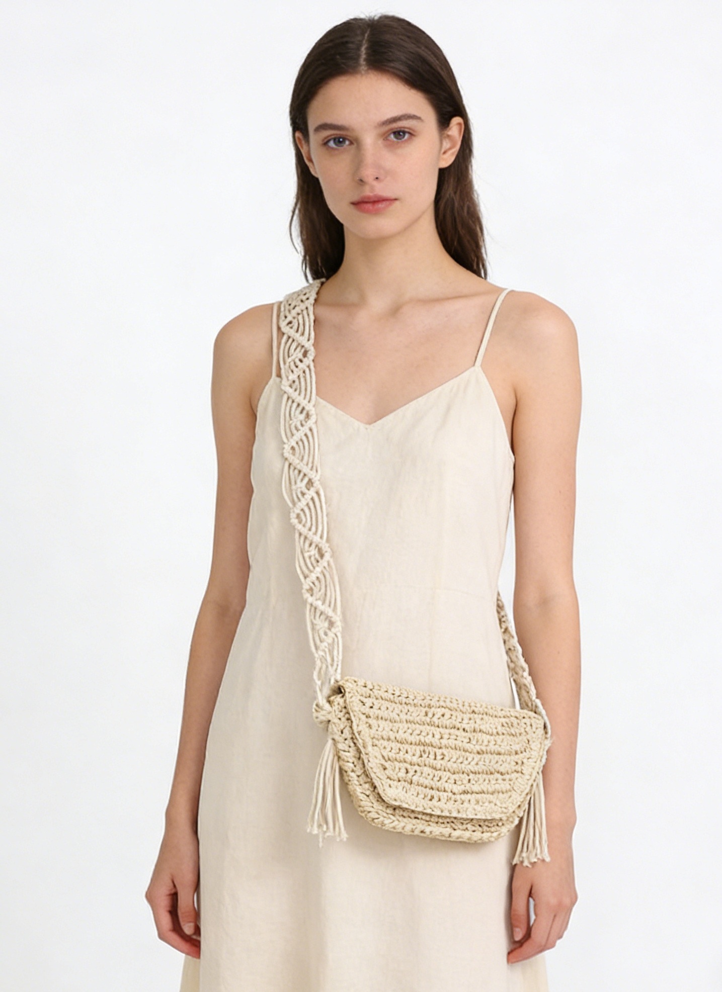 Mayorista M&P Accessoires - Bolso bandolera trenzado, correa de macramé