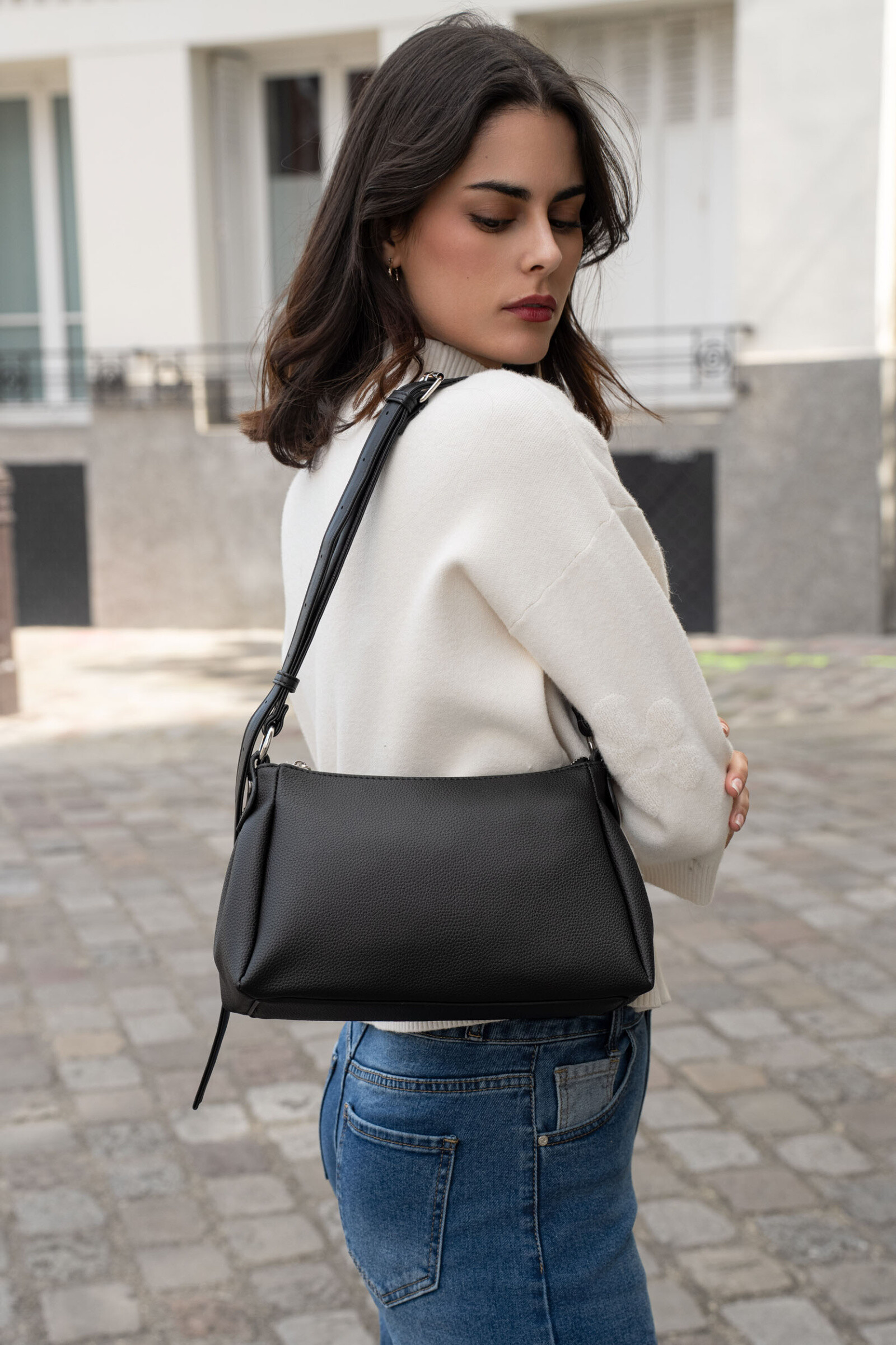Grossiste M&P Accessoires - Sac bandoulière ajustable en trapèze porté épaule ou porté travers