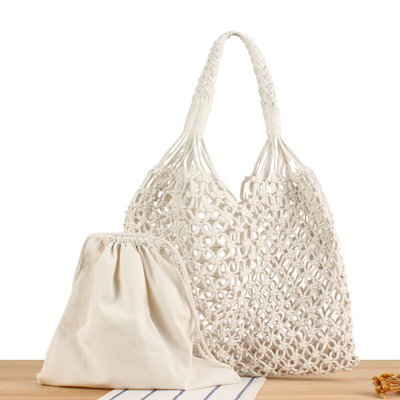 Wholesaler M&P Accessoires - Shoulder tote bag braided beach bag with removable pocket