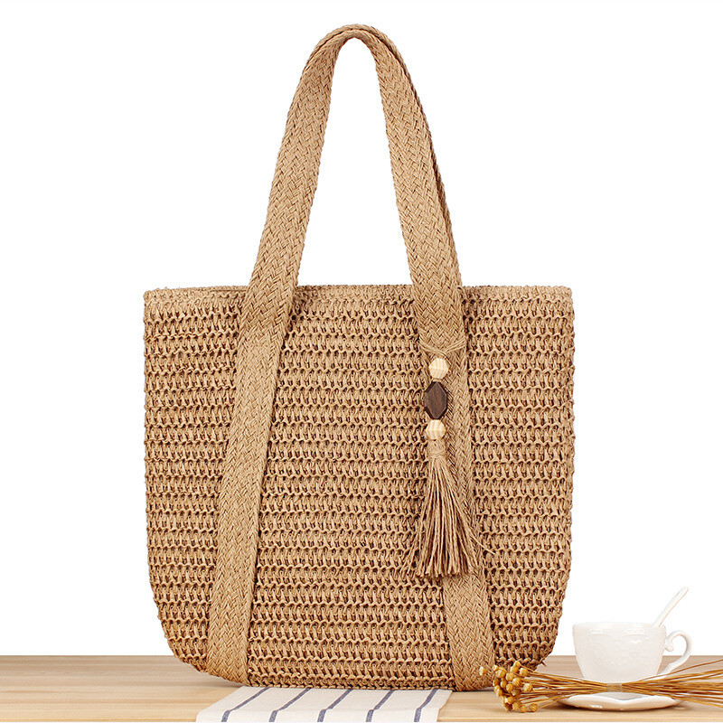 Wholesaler M&P Accessoires - Shoulder tote bag woven beach bag