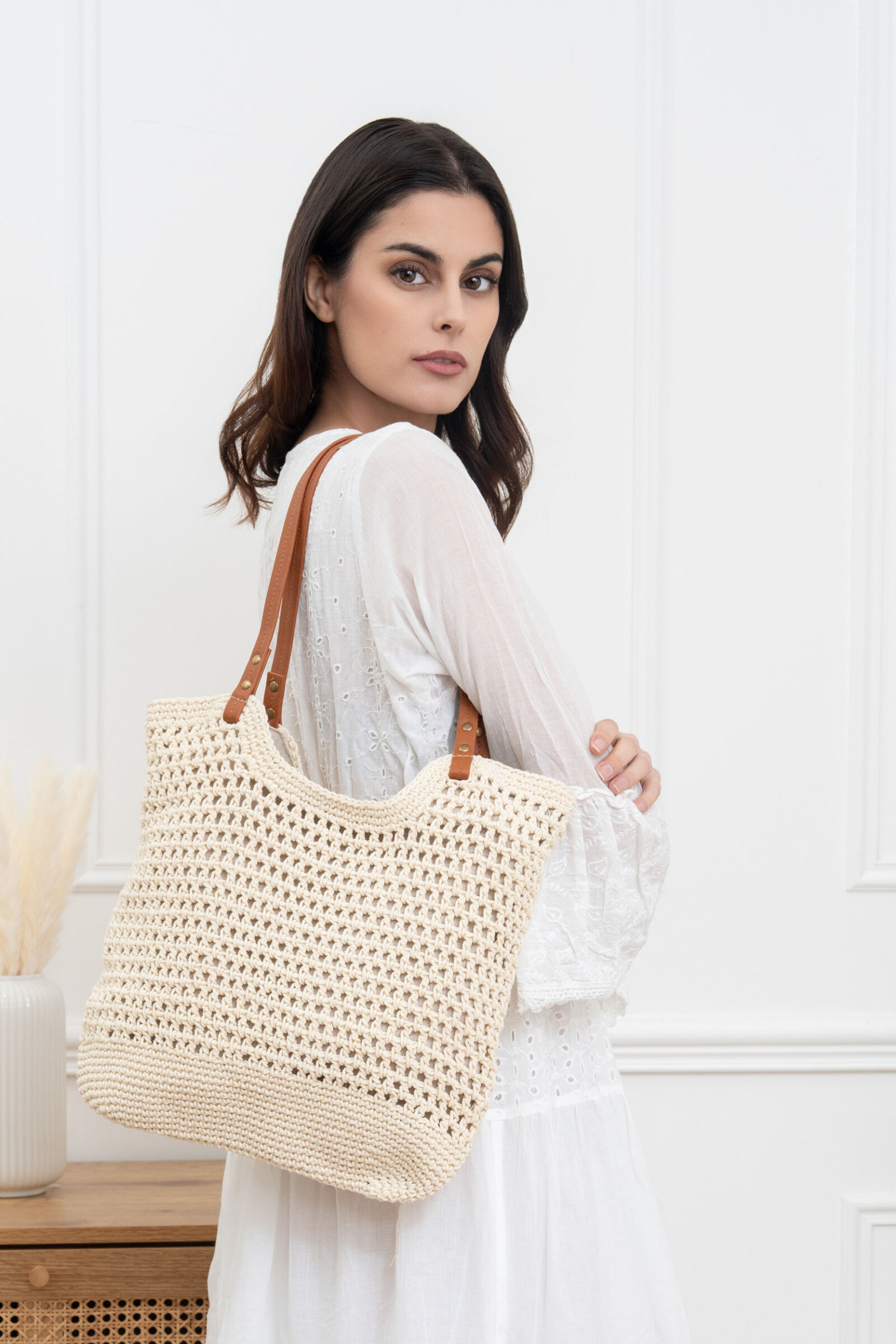 Wholesaler M&P Accessoires - Shoulder tote bag woven beach bag
