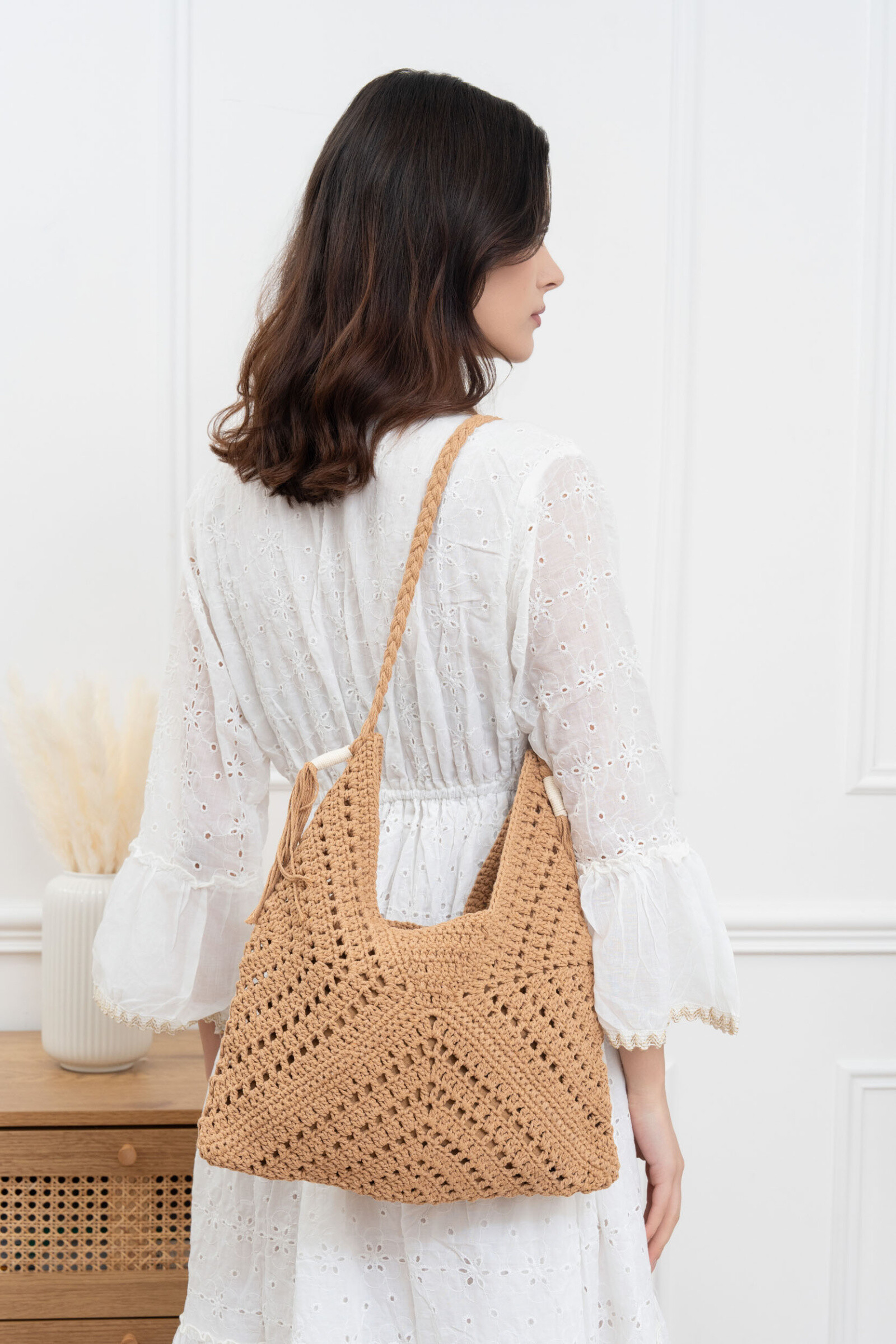 Wholesaler M&P Accessoires - Shoulder tote bag woven beach bag