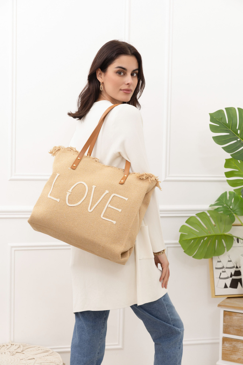 Wholesaler M&P Accessoires - Woven cotton tote bag with zipper