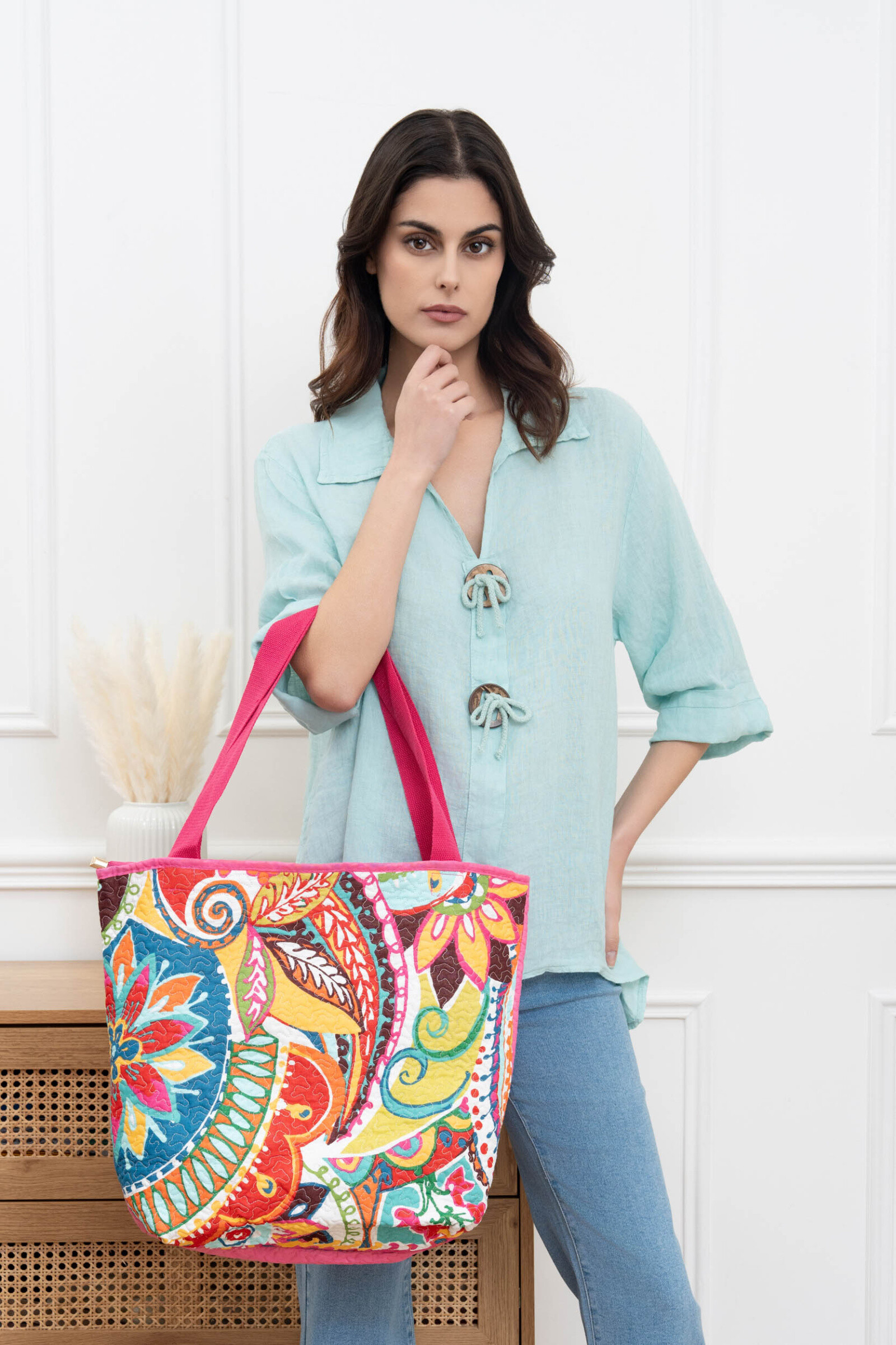 Wholesaler M&P Accessoires - Printed cotton toilet bag