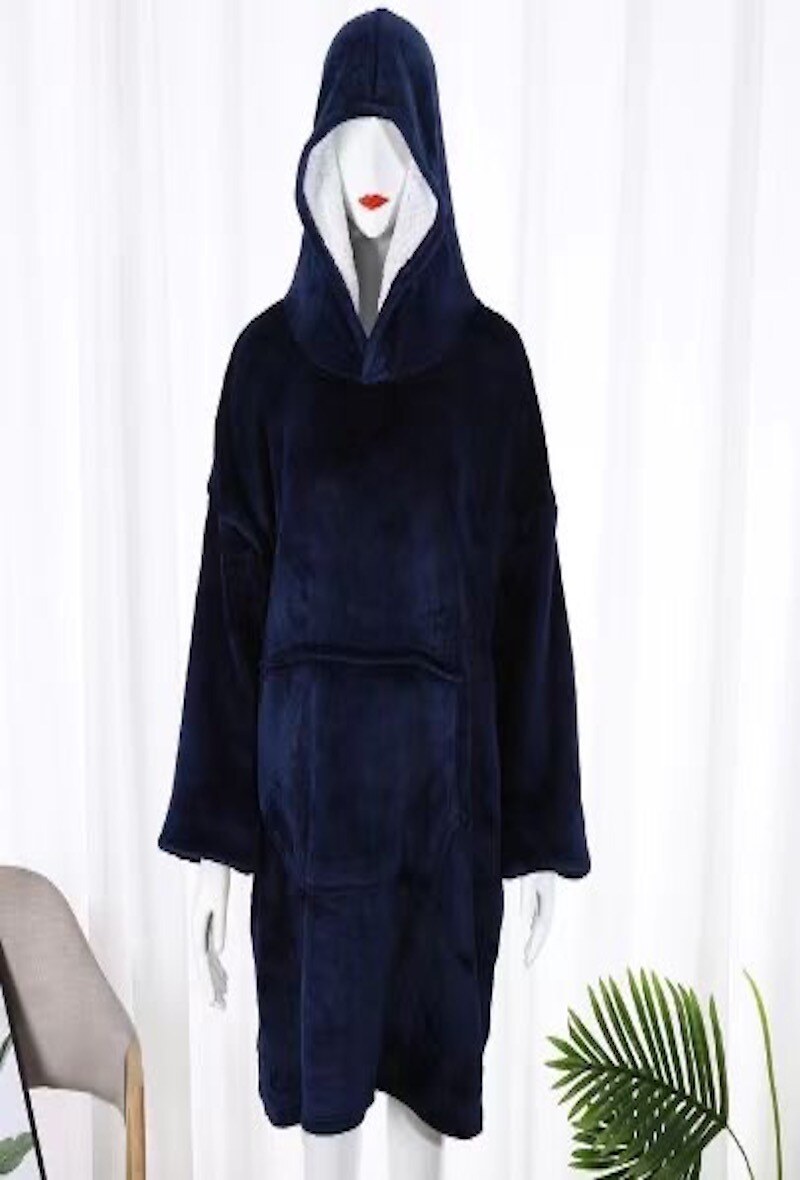 Mayorista Mac Moda - Poncho largo suave con capucha y bolsillo canguro