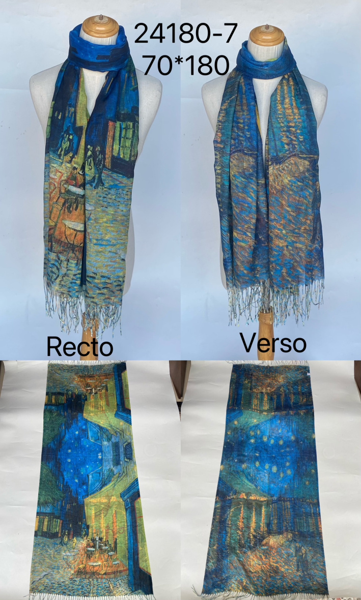 Wholesaler Mac Moda - canvas print fringed scarf