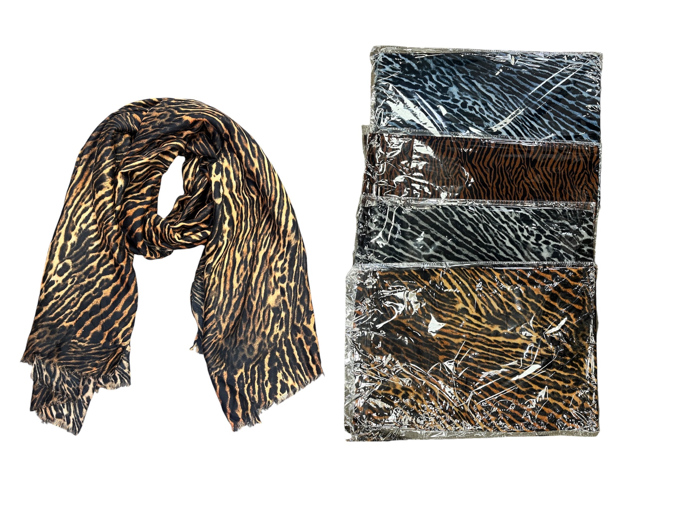 Wholesaler Mac Moda - leopard print border scarf