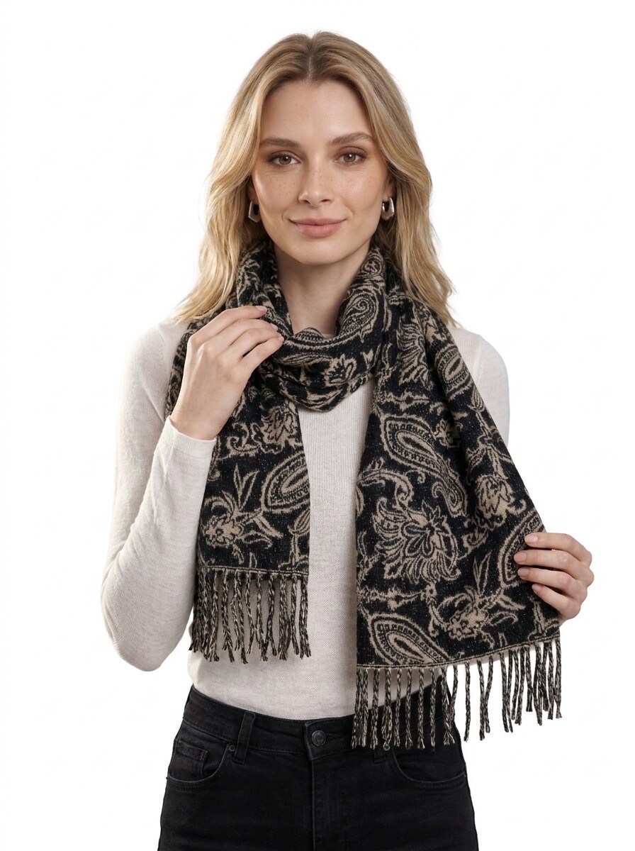 Wholesaler Mac Moda - Thick fringed print scarf