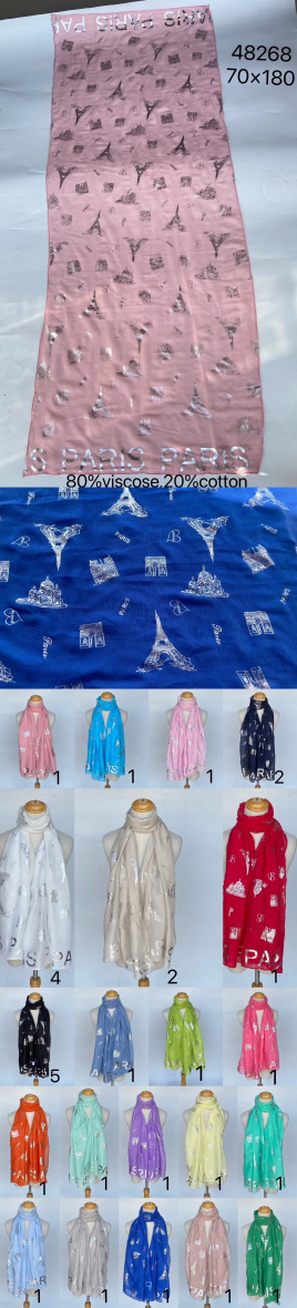 Wholesaler Mac Moda - Paris silver print scarf