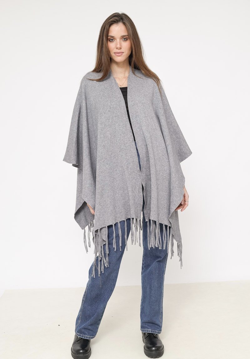 Wholesaler Mademoiselle Agnès - Plain poncho 8578