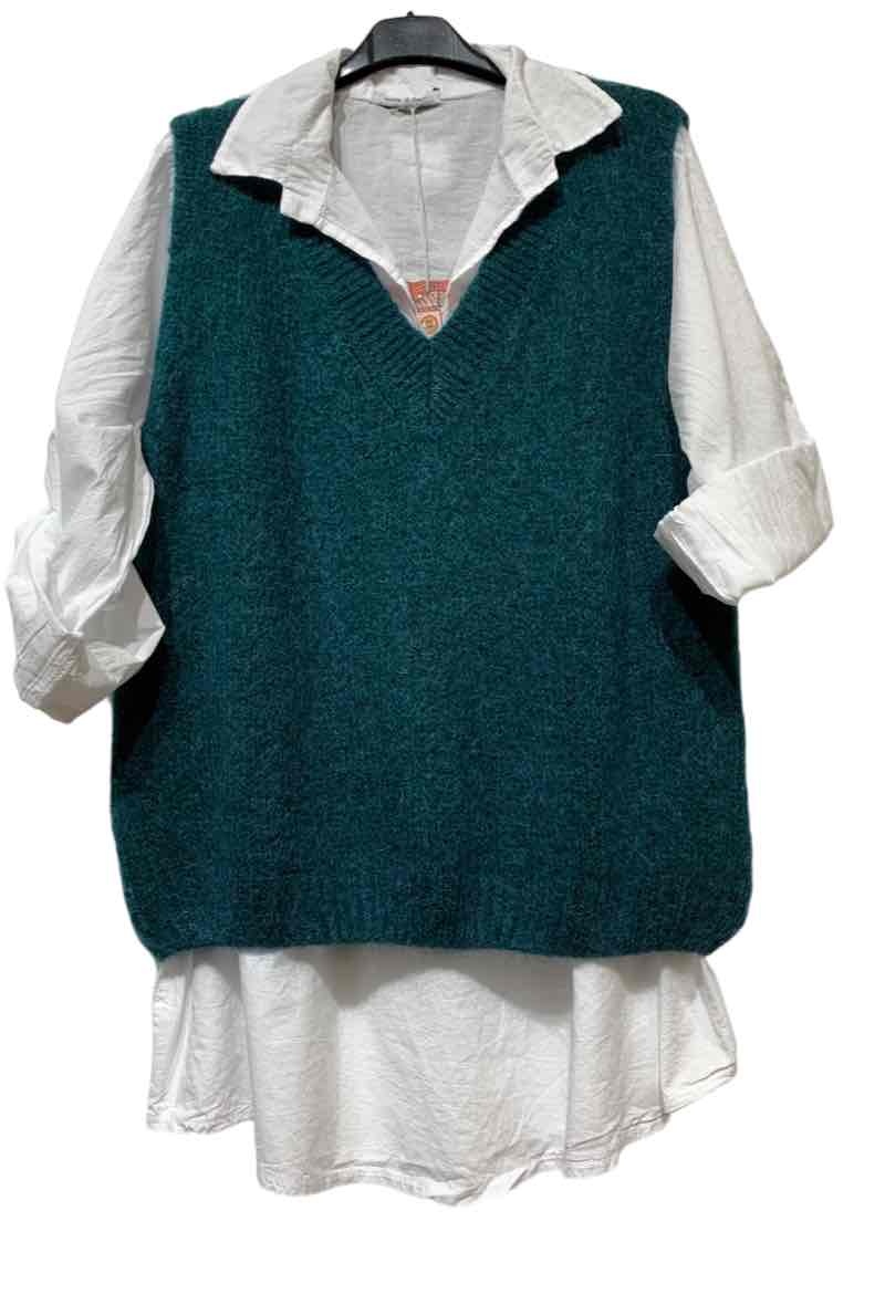 Mayorista Mademoiselle Agnès - Jersey sin mangas con cuello en pico 8193