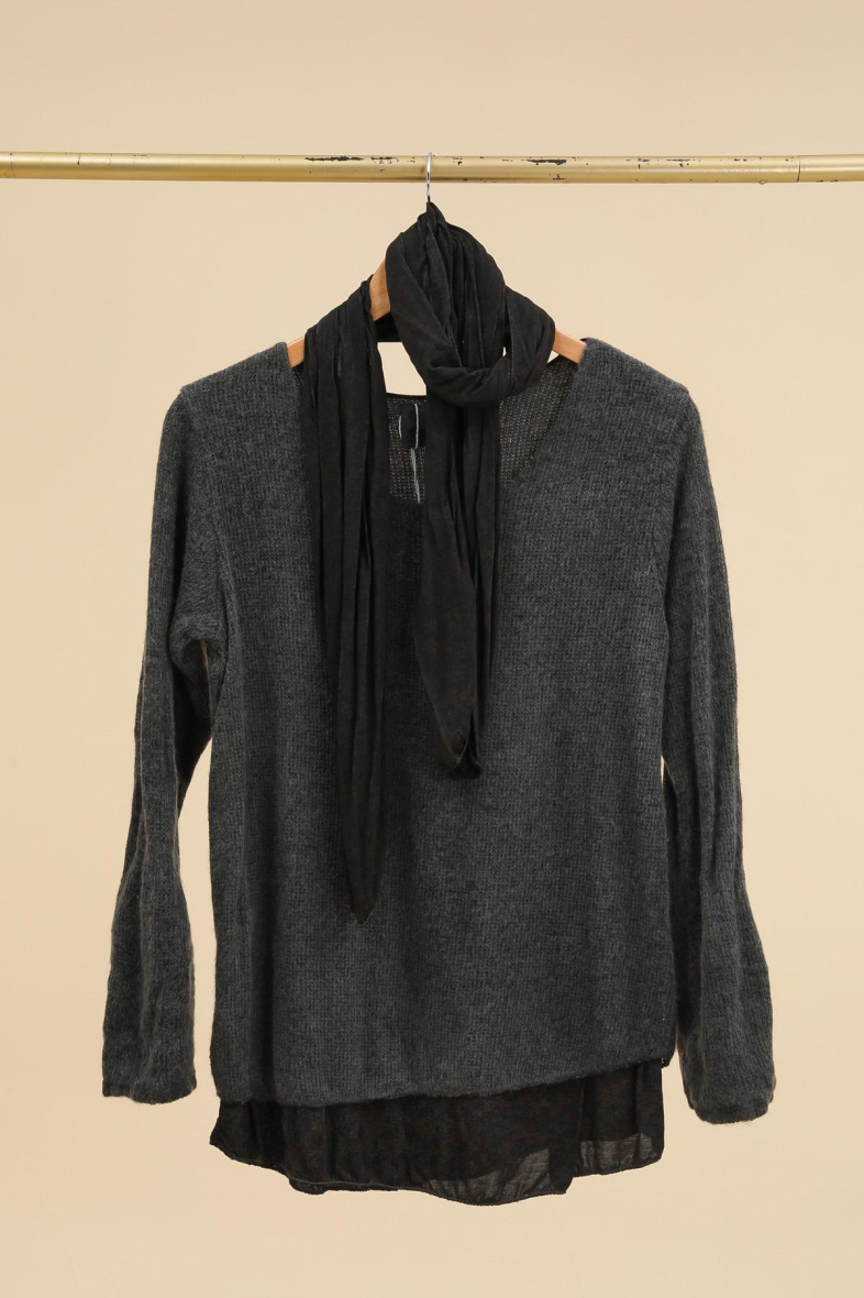 Mayorista Mademoiselle Agnès - TÚNICA LIBERTY MOHAIR CON BUFANDA 1111