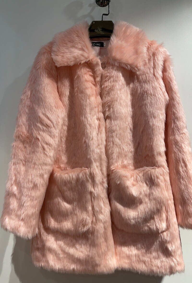Großhändler Mademoiselle X - Rosa Pelzmantel