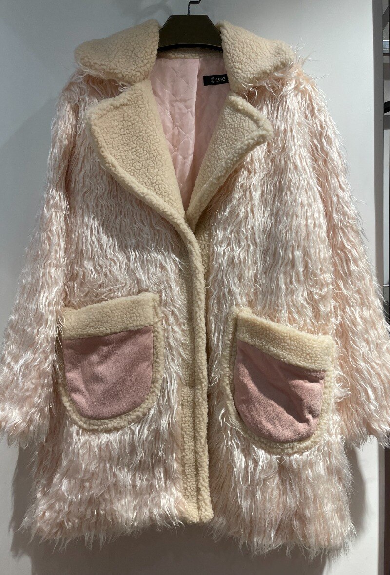 Großhändler Mademoiselle X - Rosa Pelzmantel