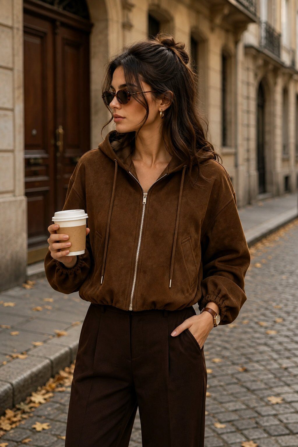 Grossiste Madison - Blouson bomber à capuche effet daim