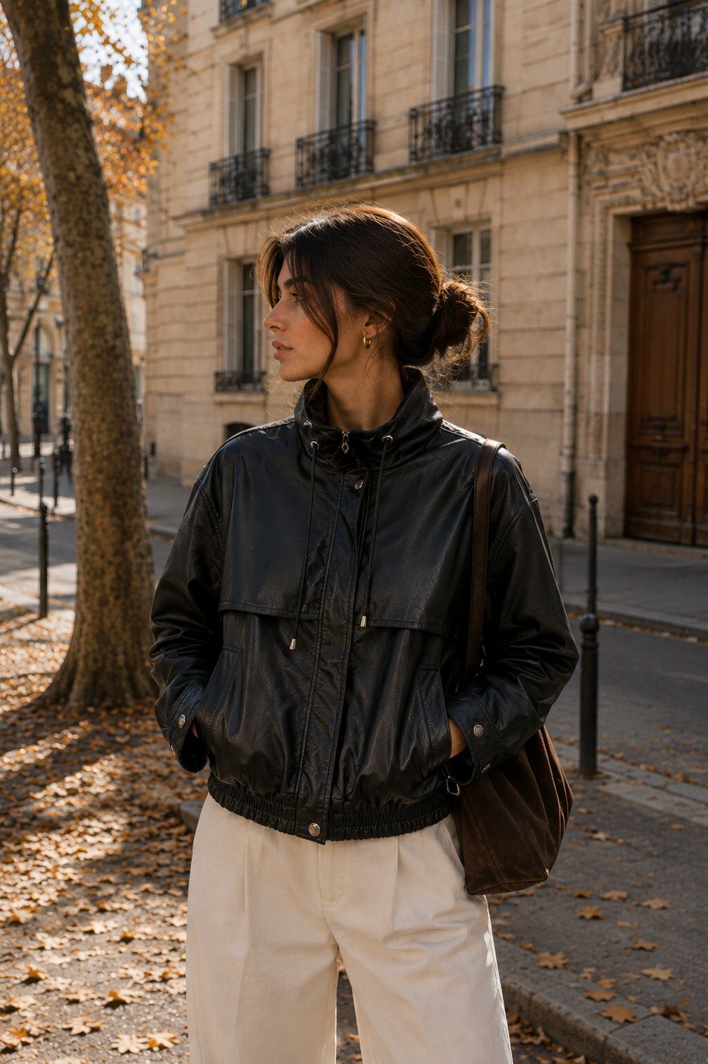 Grossiste Madison - Veste à capuche en similicuir