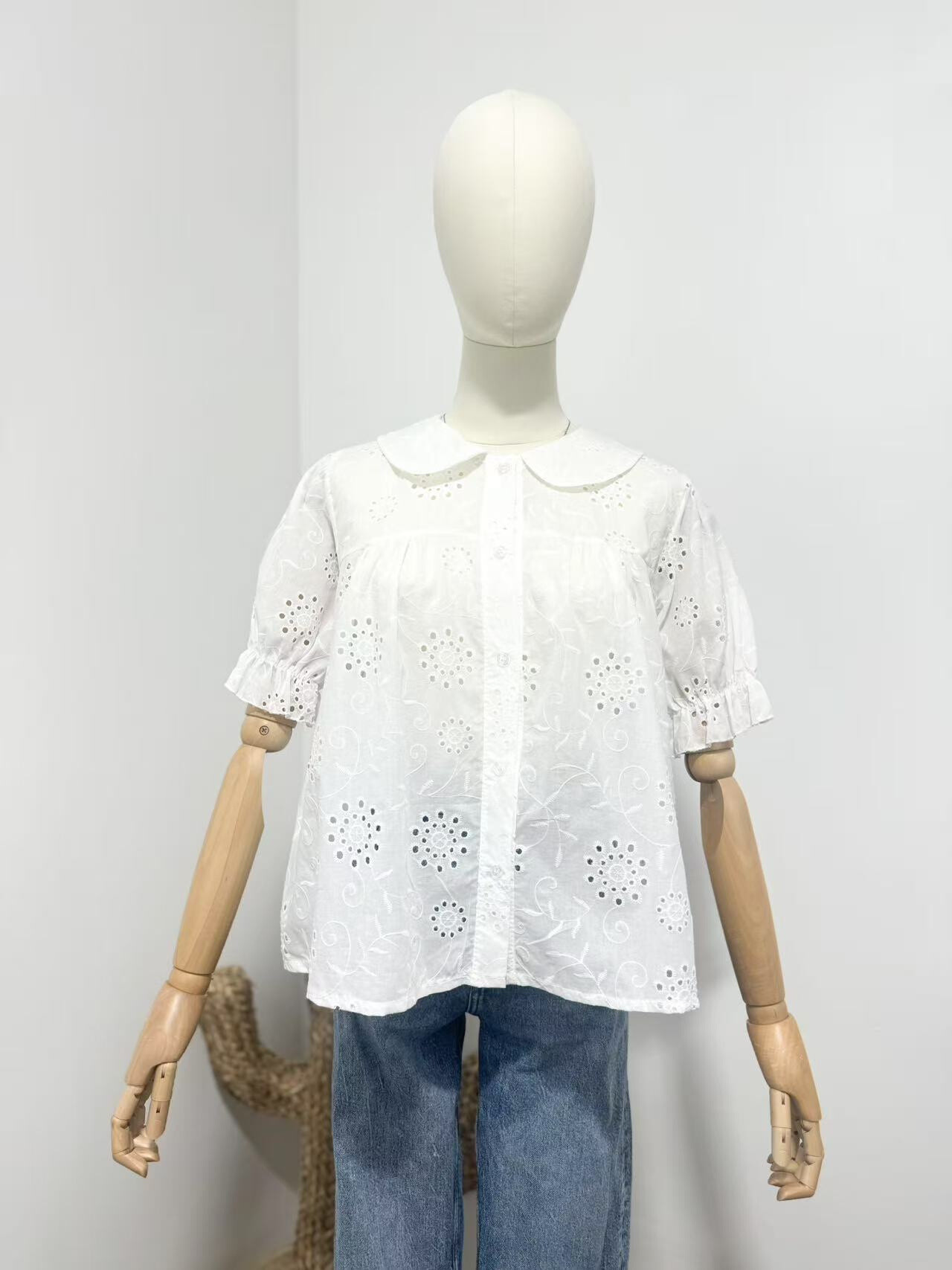 Grossiste Maëlys Paris - Blouse manches courtes en 100% coton